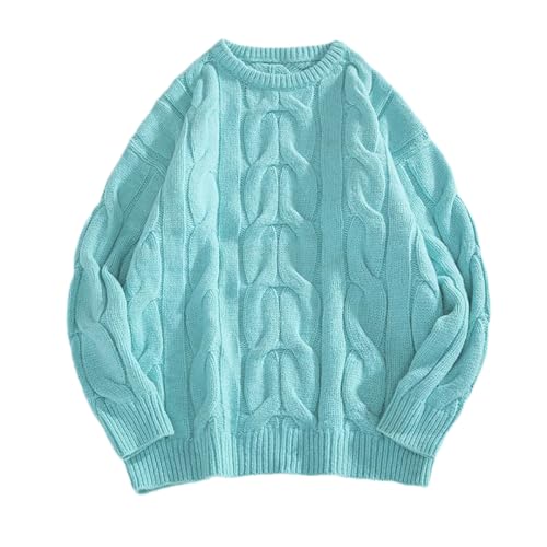 Men Fall Winte Solid Pullover Long Sleeve Sweater Knit Round Neck Preppy Tops