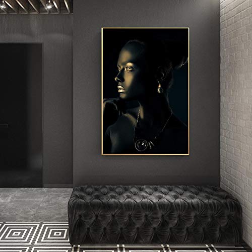 Peinture sur toile femme noire pour réchauffer l'ambiance de votre chambre à coucher