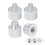 4 Pcs Microphone Stand Adapter (1x 5/8 Female to 3/8 Male) (2x 5/8 Female to 1/4 Male) (1x 5/8 Male