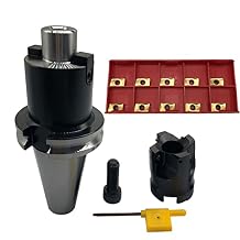 GBJ Face Mill 300R 40mm -22-4T 40mm/1.57" + CAT40-FMB22-60L+ 10pcs APMT1135 pder Carbide Inserts and T8 Wrench FMB22 Shank Face Mill Arbor 300R 40-22-4T+ CAT40-FMB22-60L+ 10pcs APMT1135PDER