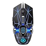 Souris de jeu pour ordinateur portable : design lumineux LED coloré, superbe effet visuel, ambiance ludique dans différents environnements, souris filaire pour ordinateur portable
