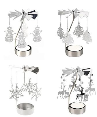 4Pcs tea light candle holders, Rotary Metal Candlestick Holder Spinning Candleholder for Wedding Birthday Party Decoration Home Decor Metal Small Gift