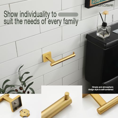 Image of KOKOSIRI Toilet Paper Holder Tissue Paper Dispenser for Bathroom Toilet Roll Holder Brushed Gold Stainless Steel B2005BG
