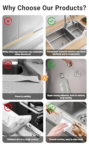 Image of Clear Caulk Tape Waterproof Self Adhesive, Caulking Strip Tape, LAVILI | Waterproof Self Adhesive Sealant Strip for Kitchen Countertop, Bathroom, Toilet (2.2cm x 10.5Ft)