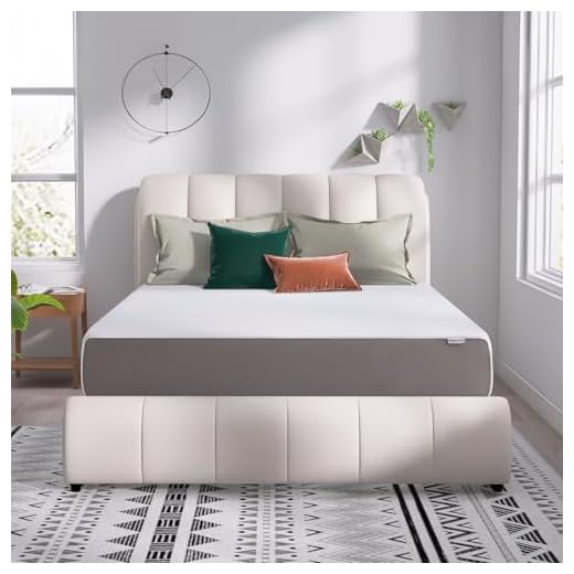 Amazon Basics Medium Firm Memory Foam Mattress, Breathable, 12 Inch, Queen, White/Grey