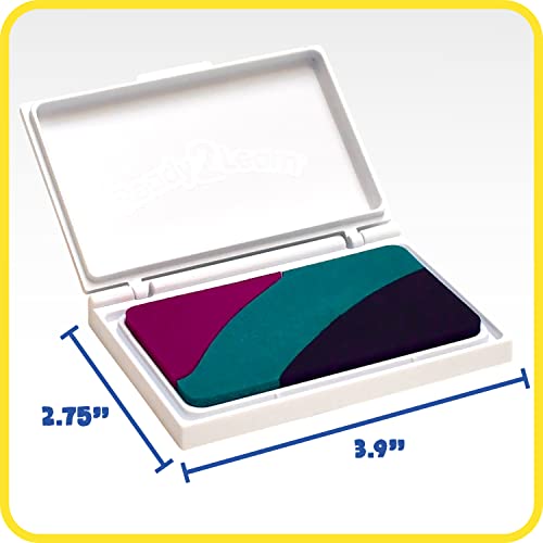 Ready 2 Learn Washable Stamp Pad 3-In-1 - Electric - Pink, Purple And Turquoise - Non-Toxic - Fade Resistant - Perfect For Scrapbooks, Posters And Cards - New And Improved 2022 Version #TOP3
