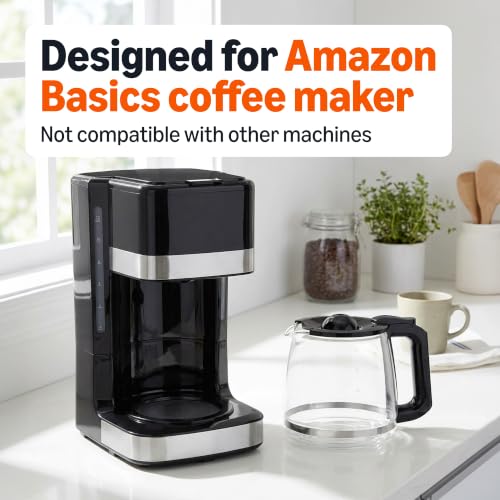 Amazon Basics 12-Cup Glass Replacement Carafe for Coffee Maker, Comfort-Grip Handle, Dripless Spout, Black，Only for B0D9QDMK9X, B0D9QGF1WX - image 3