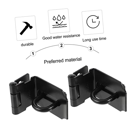 Image of DOITOOL 2pcs Stainless Steel Right Angle Cabinet Hasp Lock Easy to Install Padlock Latch for Security Theft Door Lock System