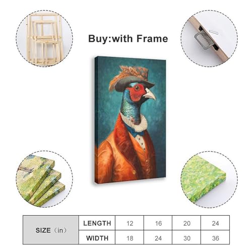 Toile faisan rétro dandy tableau poétique et élégant