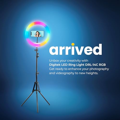 DIGITEKยฎ (DRL-14C RGB) 14 Inch Multi-Color LED Ring Light with 5ft Stand and Smartphone Mount, USB Support - Professional Lighting Solution for Photography, Video, YouTube and Content Creation - Image 4