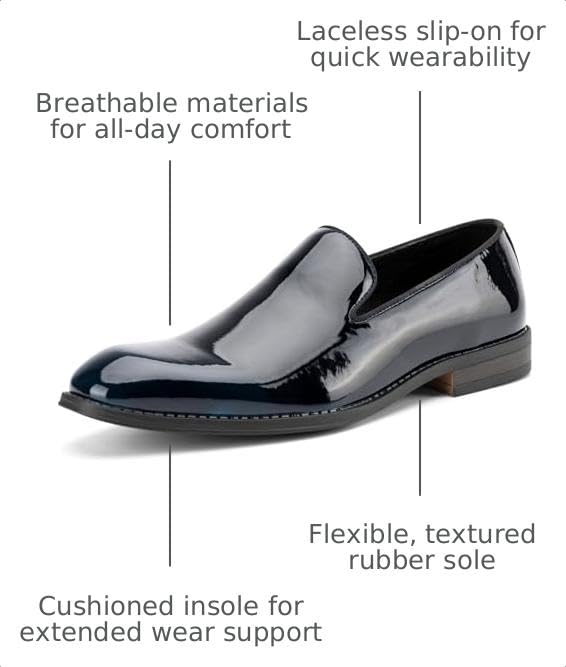 Image of JITAI Men's Dress Shoes - Casual Rubber & Leather Loafers for Men - Fashion Business Formal Wear