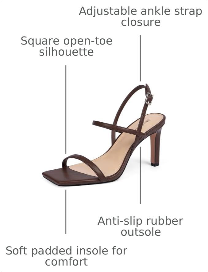 Image of Modatope Womens Sandals Open Toe Strappy Sandals Ankle Strap High Heel Sandals for Women