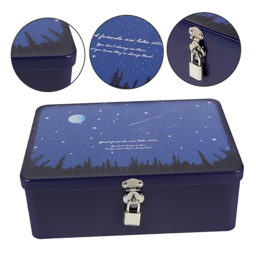 Boîte de rangement fer avec serrure objets collection souvenirs - 8
