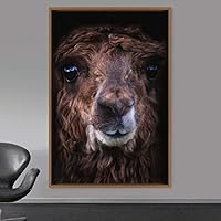 Framed Canvas Wall Art Camel Animals Camels Expressive Farmhouse/Country Living Room Multicolor Photography - 16x24 inches