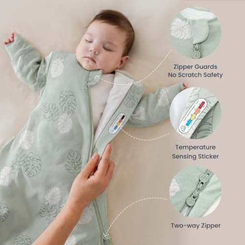 Image of Unisex Sleeping Bag for Babies and Toddlers 1.0 Tog Sleep Sack 6-18 Months, Newborn Sleep Sack, Wearable Blanket Baby, One piece Long sleeves, Gifts for Baby