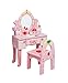 Fresh Baby Tocador Infantil con Espejo - Tocador de Princesa con Silla y Accesorios - Altura 75 CM