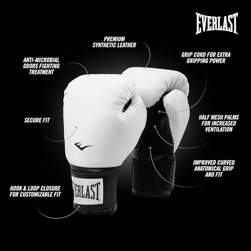 Image of Everlast Prostyle 2 Boxing Gloves, Entry Level Training Gloves for Men and Women, Secure Fit Hook and Loop Closure & Ventilation, Heavy Bag & Speedbag Training