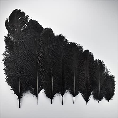 10Pcs Black Ostrich Feathers for Crafts DIY Fascinating Plumas Centerpieces for Wedding Tables Large Natural Feather Decoration