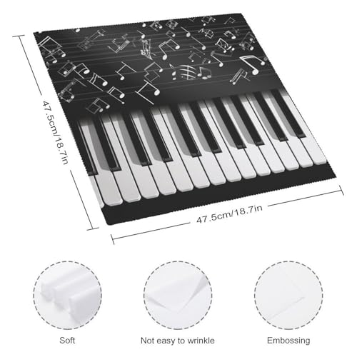 Servilletas de Tela con Notas Musicales Piano Keys 4 Piezas miniatura 2