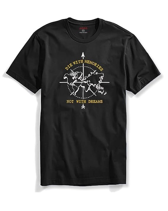 Image of ADRO 100% Cotton Lycra Tshirts for Men Combo Pack of 3 | Regular Fit | Printed T Shirt | Round Neck Half Sleeve| Mens Tshirts
