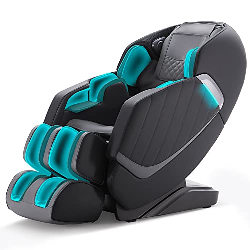 UIIU Massage Chair Full Body Massage Chairs Heated Massage Recliner Chair Zero Gravity Massage Chair for Home 3D Body Detection Back Chair Massager Bluetooth Speaker 24Airbags SL Track Gray&Black