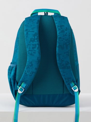 Image of Wildcraft Wiki 1 30L Laptop Backpack for Men & Women | Fits 15.6 inch Laptop | Padded Shoulder Straps, Multi Compartments, Anti-Theft Zippers | School & College Bag | Jacquard Pattern Blue