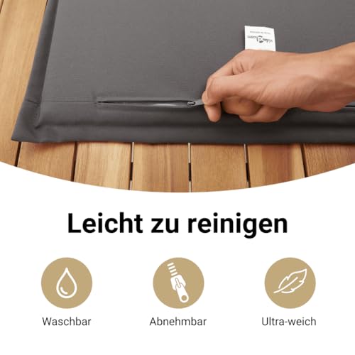 vidaXL Garten Ecksofa mit Kissen, Outdoor Sofa mit abnehmbarem waschbarem Bezug, Gartensofa mit Staufach unter Sitzfläche, Gartencouch Gartenmöbel, Grau Poly Rattan