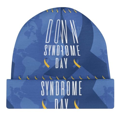 World Down Syndrome Awareness Day Kids Beanie Hat for for Girls Boys Children Cap Winter Knitted Chemo Cancer Headwear Accessories Gifts Decoration Black4