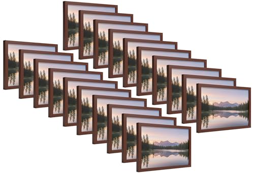 Image of 4x6 Inch Wooden Photo Frame | Fits 4x6 Photos | 0.5 mm Unbreakable Acrylic Front | Wall & Tabletop Display | Lightweight Gallery Style Frame for Home & Office (20, Rich Brown)