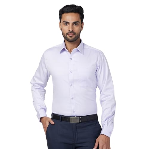 Image of Raymond Slim Fit Pure Cotton Structure Pattern Semi Cut Away Collar Formal Shirt