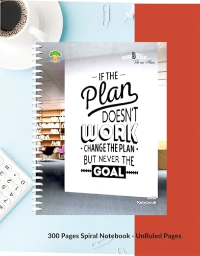 Image of amblitz Spiral Notebook | 18 X 24 CM | B5 Size | School /College Students's Choice for Note Making | 70 GSM Thick White Paper | Diary Size | Personal & Office Use | (300 Pages, UNRULED Notebook)