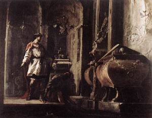Peinture à l'huile Alexander The Great Schonfeld œuvre baroque haut de gamme 30x36