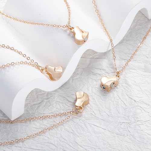 Image of Sunflower Jewellery Friendship Necklace for 3 4 Stainless Steel Heart-Shaped Necklace /Bracelet Three Hearts Composed of Friendship Necklace /Bracelet, Gifts for Friends