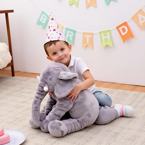 Image of Ryttir 24 Inch Fuzzy Large Elephant Stuffed Animal, Soft Stuffed Elephants Plush Toy, Funny Elephant Gifts for Women