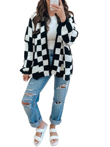 トップス mideal plaid pattern cardigan mideal plaid pattern cardigan Blue レディース