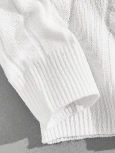 Men's Pullover Sweater Solid Color Round Neck Drop Shoulder Rib-Knit Sweaters3