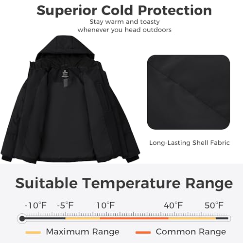 Wantdo Women's Winter Puffer Jacket Thicken Winter Coat Warm Padded Jacket with Hood3