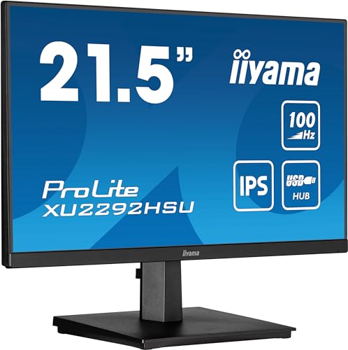 iiyama Prolite XU2292HSU-B6 54,6cm 21,5' IPS LED-Monitor Full-HD 100Hz HDMI DP USB3.2 FreeSync schwarz