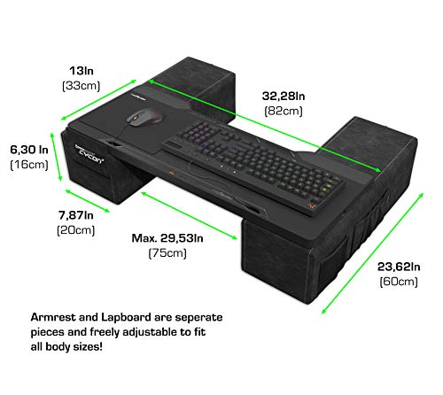 Image of Couchmaster CYCON Titan Edition, Couch Gaming USB-Hub Desk for Mouse & Keyboard, for PC, PS4 /5, Xbox One /Series X, Ergonomic lapdesk for Couch & Bed, Nappa Leather, Real Titanium