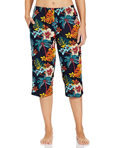 Image of Longies Women's Rayon Capri Nigh Suit Regular Set (LGRCSSYV001 Blue025 2XL)