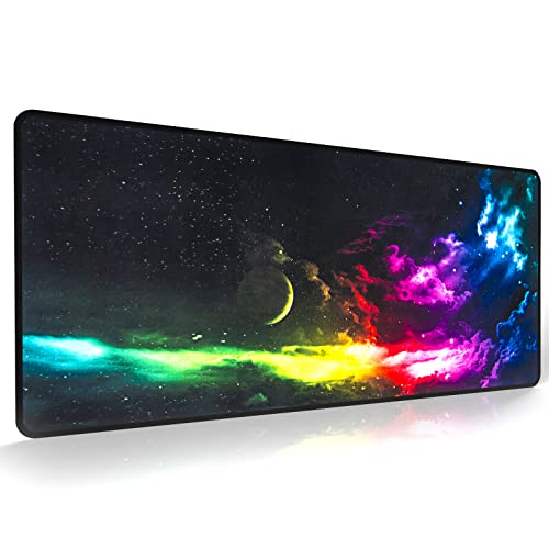 EFISH Alfombrilla de ratón grande para juegos (800×300×3mm) con bordes cosidos, base de goma natural antideslizante duradera, alfombrilla de teclado lavable, alfombrilla de escritorio para jugadores