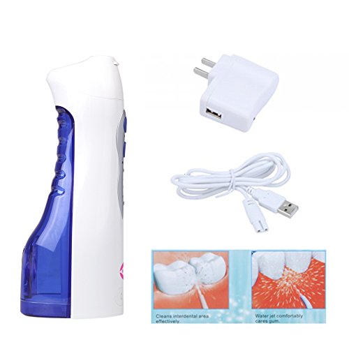 YASI V8 Rechargeable Oral Irrigator Dental Gum Care Water Jet Flosser Waterproof Auto Power-off Blue