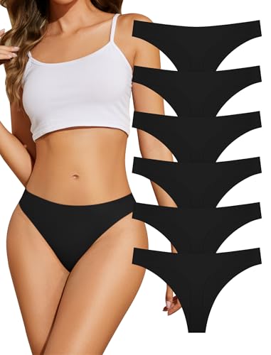 ANSUKOO Seamless Thongs for Women Pack,No Show Underwear