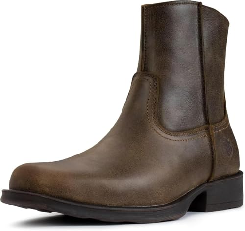 Image of SUREWAY Men's Western Chelsea Cowboy Boots | Square Toe, Slip On, Casual Dress Boots
