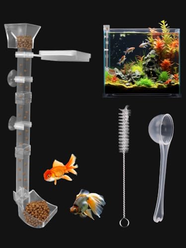 Shrimp Feeder: Tube & Dish Set, Anti-Scatter, Adjustable Height for Aquariums/Tanks | Ideal for Fishkeepers