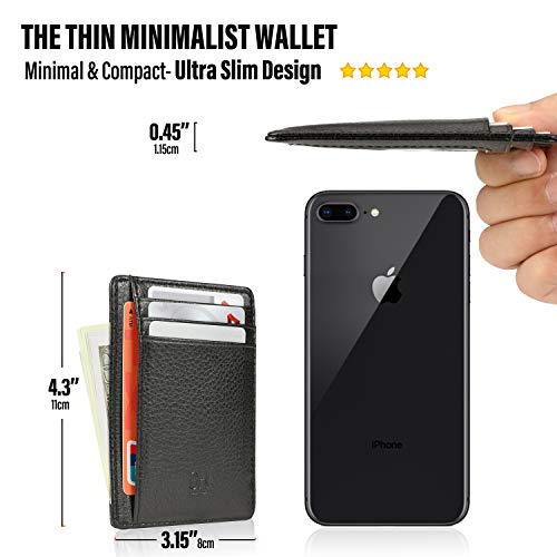 Image of GH GOLD HORSE Slim RFID Blocking Card Holder Minimalist Leather Front Pocket Wallet for Women | Slim