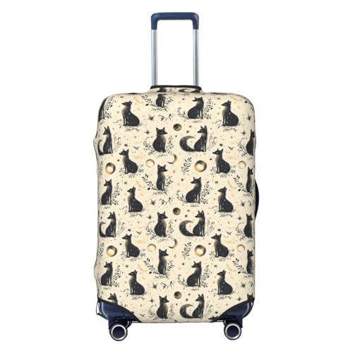 Foxes Moonlight Print Travel Luggage Covers, Washable Suitcase Covers Protector for Luggage 18-32 Inch High Elasticity