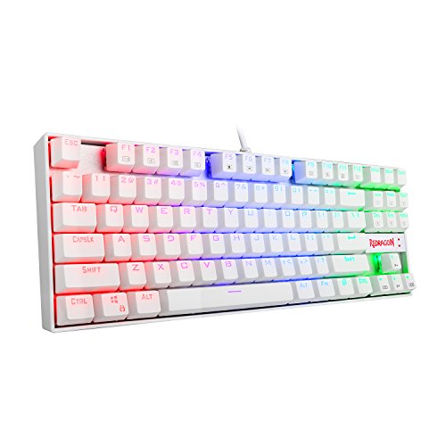 Redragon K552 Mechanical Gaming Keyboard 60% Compact 87 Key Kumara Wired Cherry MX Blue Switches Equivalent for Windows PC Gamers (RGB Backlit White) - Image 6