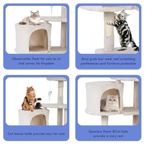 Árbol para gatos resistente 36 pulgadas beige miniatura 4