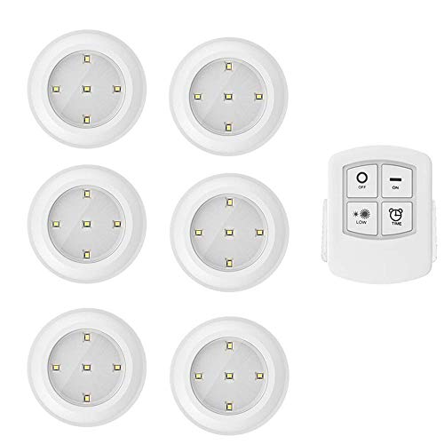 Preisvergleich Produktbild LED dimmbar unter Kabinett Nachtlicht batteriebetrieben Puck Beleuchtung Schränke Lichter mit Fernbedienung für Garderobe Küche